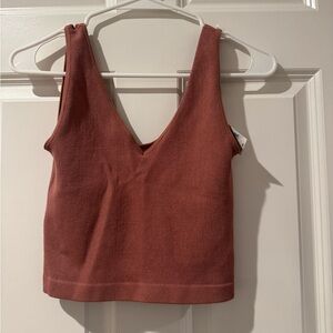 Together chestnut V-Neck Crop Top